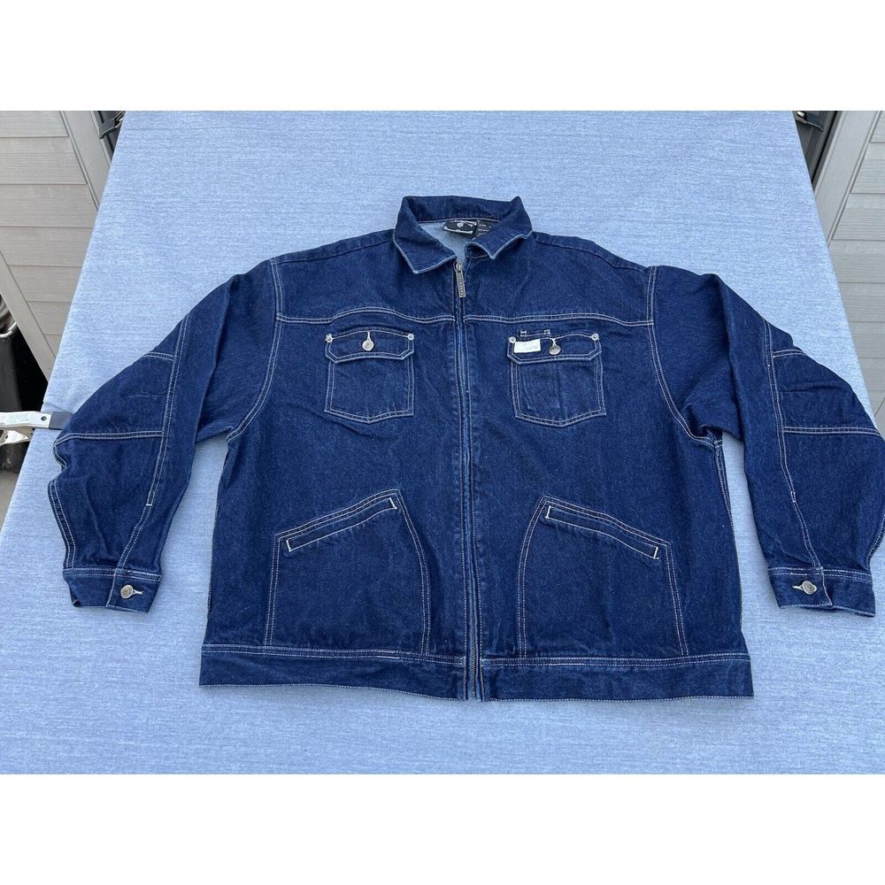 2000s Y2K Rocawear Men's Denim Jean Jacket Hip Hop Size 3XL - Picture 2 of 15